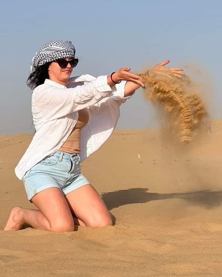 Desert safari fire show evening performance