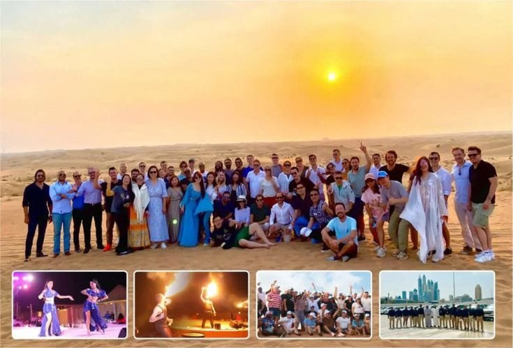 Sunset group photo on the dunes