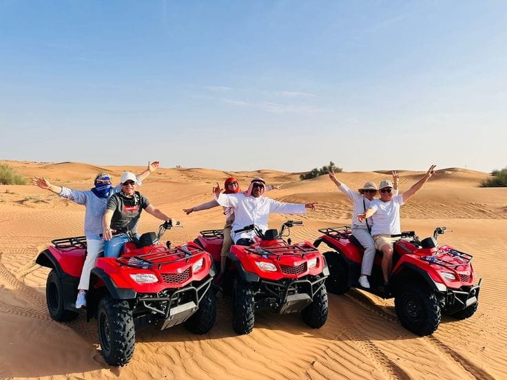Quad biking group at the camp