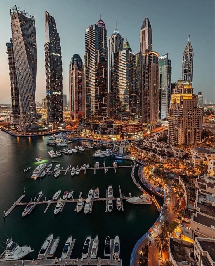Downtown Dubai Aerial Night View – One Day in Dubai