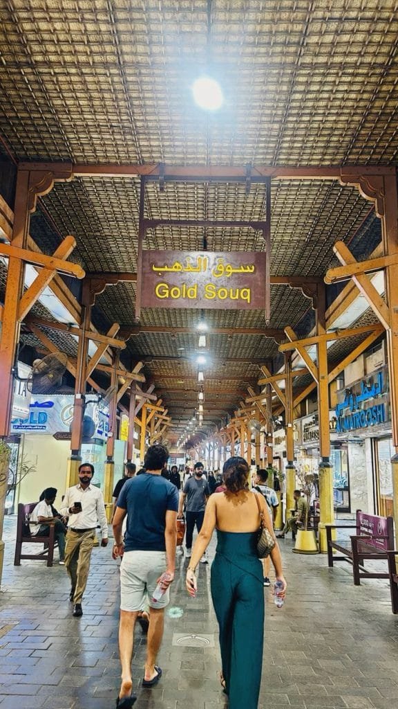 Covered walkway of the Dubai Gold Souk market