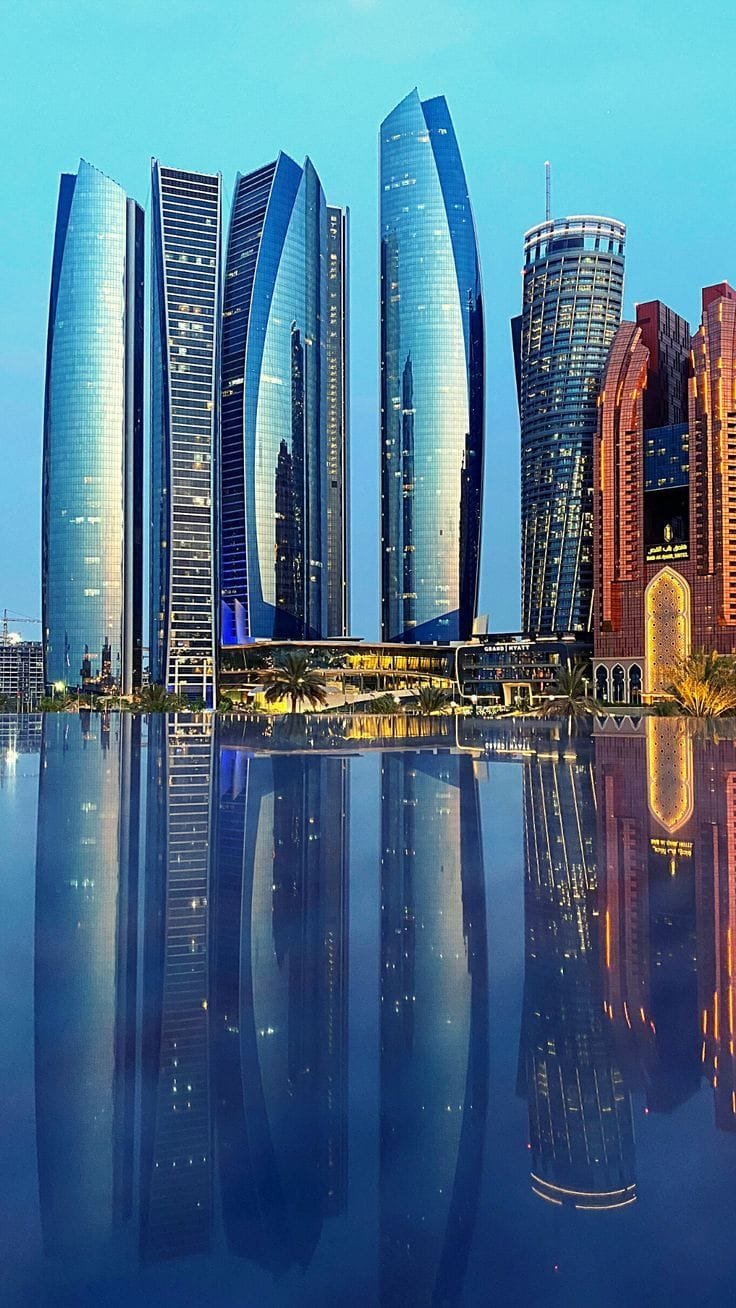Etihad Towers Reflection — Abu Dhabi City Tour
