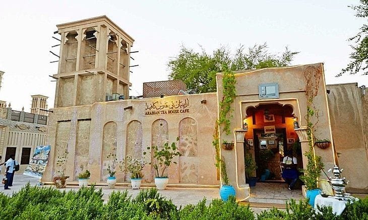 Arabian Tea House cafe in a restored courtyard house, Al Fahidi historical district Dubai