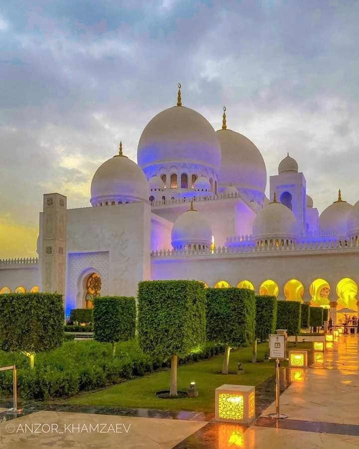 Sheikh Zayed Grand Mosque Domes at Dusk — Abu Dhabi City Tour