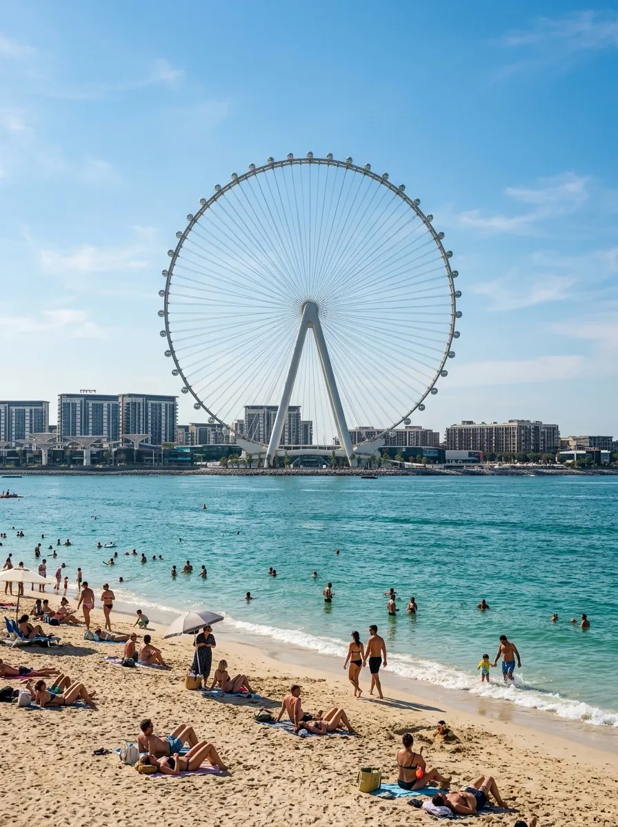 Ain Dubai and JBR beach, a typical hourly chauffeur destination in Dubai