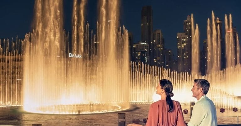 Burj Khalifa and the Dubai Fountain on a private Dubai airport layover tour
